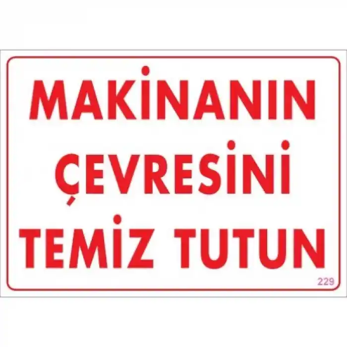 Pvc Levha Makinanın Çevresini Temiz Tutun 25X35 Cm