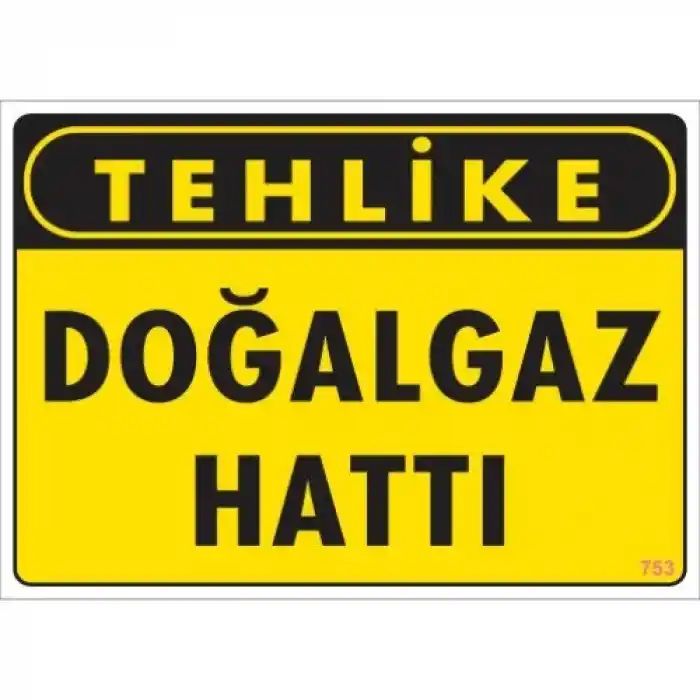 Pvc Levha Tehlike Doğalgaz Hattı 25X35 Cm