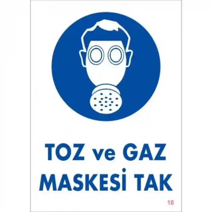 Pvc Levha Toz ve Gaz Maskesi Tak 25X35 Cm
