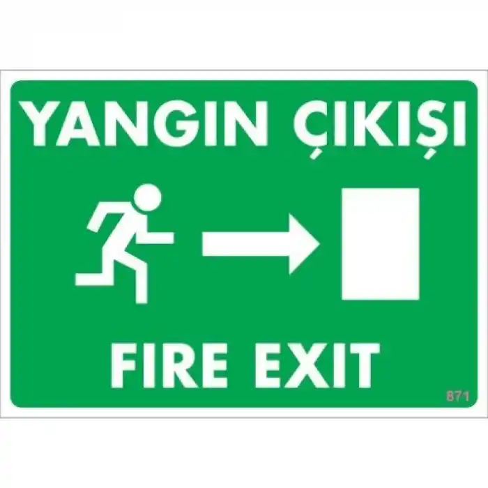 Pvc Levha Yangın Çıkışı 25X35 Cm