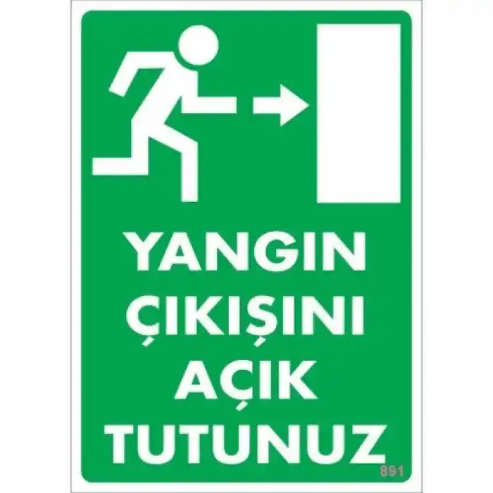 Pvc Levha Yangın Çıkışını Açık Tutunuz 25X35 Cm