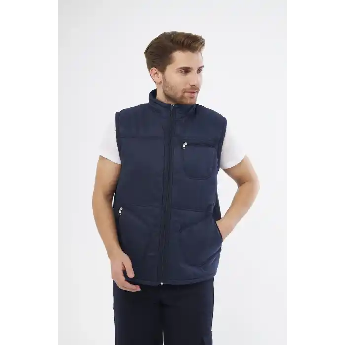 Sotina Lacivert İşçi Yeleği Kışlık İçi Polarlı İş Elbiseleri