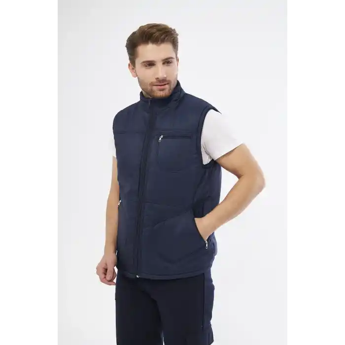 Sotina Lacivert İşçi Yeleği Kışlık İçi Polarlı İş Elbiseleri