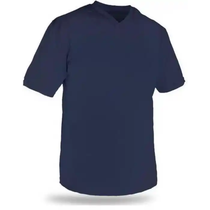 T-shirt V Yaka Kısakol %100 Pamuk Cepli Lacivert