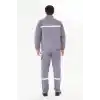 İş Takımı 7/7 Gabardin %100 Pamuk Kapitoneli Reflektörlü Kışlık Gri