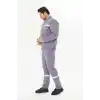 İş Takımı 7/7 Gabardin %100 Pamuk Kapitoneli Reflektörlü Kışlık Gri