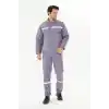 İş Takımı 7/7 Gabardin %100 Pamuk Kapitoneli Reflektörlü Kışlık Gri