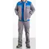 İş Takımı Gri Saks Mavi Robalı 7/7 Gabardin Kapitoneli Reflektörlü %100 Pamuk
