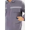 Orange Safety Mont 7/7 Gabardin %100 Pamuk Reflektörlü Kapitoneli Kışlık Gri