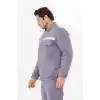 Orange Safety Mont 7/7 Gabardin %100 Pamuk Reflektörlü Kapitoneli Kışlık Gri