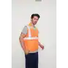 Mühendis Tipi Fileli İkaz Yeleği (Turuncu)