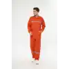 Orange Safety Bütün İş Tulumu Turuncu 16/12 Gabardin %100 Pamuk Reflektörlü