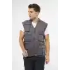 Orange Safety Çok Cepli Gri Yelek