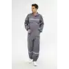 Orange Safety Gri Bütün  İş Tulumu 12/16 Gabardin