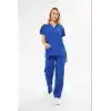 Orange Safety Hemşire Takım Tree Cotton Sax Mavi
