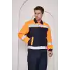 Orange Safety Turuncu Robalı Lacivert Soğuk Hava Mont Pantolon Takımı Su Ve Rüzgar İticili