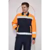 Orange Safety Turuncu Robalı Lacivert Soğuk Hava Montu Su Ve Rüzgar İticili