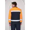 Orange Safety Turuncu Robalı Lacivert Soğuk Hava Montu Su Ve Rüzgar İticili