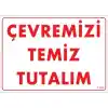 Pvc Levha Çevremizi Temiz Tutalım 25*35 cm