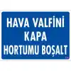 Pvc Levha Hava Valfini Kapa Hortumu Boşalt 25X35 Cm
