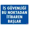Pvc Levha İş Güvenliği Bu Noktadan İtibaren Başlar 25*35 cm