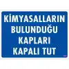 Pvc Levha Kimyasalların Bulunduğu Kapları Kapalı Tut 25X35 Cm