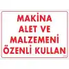 Pvc Levha Makina Alet ve Malzemeni Özenli Kullan 25X35 Cm