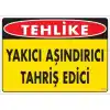 Pvc Levha Tehlike Yakıcı Aşındırıcı Tahriş Edici 25X35 Cm