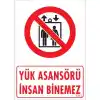 Pvc Levha Yük Asansörü İnsan Binemez 25*35 cm