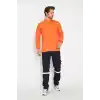 Sweat t-shırt Polo Yaka Kışlık Uzun Kol Turuncu