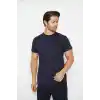 T-shirt Bisiklet Yaka Kısakol %100 Pamuk Cepli Lacivert