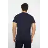T-shirt Bisiklet Yaka Kısakol %100 Pamuk Cepli Lacivert
