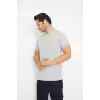 T-shirt Polo Yaka Kısakol %100 Pamuk Cepli Gri