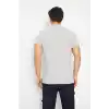 T-shirt Polo Yaka Kısakol %100 Pamuk Cepli Gri