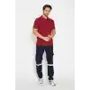 T-shirt Polo Yaka Kısakol %100 Pamuk Cepli Kırmızı