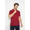 T-shirt Polo Yaka Kısakol %100 Pamuk Cepli Kırmızı