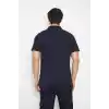 T-shirt Polo Yaka Kısakol %100 Pamuk Cepli Lacivert