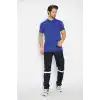 T-shirt Polo Yaka Kısakol %100 Pamuk Cepli Sax Mavi