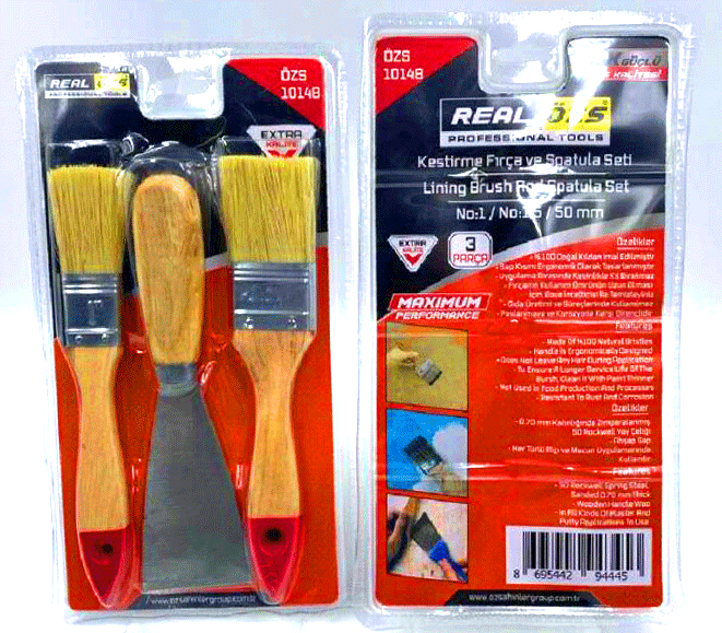 BUĞZ 3 Parça  Spatula50mm- Kestirme Fırçano-1-1.5seti Bx40