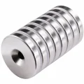 1 Adet 25x10/5x5,5 Mm Neodyum Mıknatıs Havşa Delikli Magnet Vida Atılabilir N35 Nikel Paslanmaz