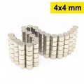 BUĞZ 100 Adet 4x4 mm Yuvarlak Neodyum Mıknatıs N35 Güçlü Magnet Nikel Kaplama