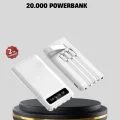 20.000 mAh 4 Çıkışlı LED Göstergeli Hızlı Şarj Powerbank