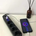 4lü Siyah Anahtarlı 3 Usb Li Akım Korumalı Topraklı Çocuk Korumalı Grup Priz 2 Metre