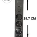 4lü Siyah Anahtarlı 3 Usb Li Akım Korumalı Topraklı Çocuk Korumalı Grup Priz 2 Metre