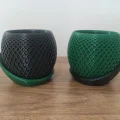 3D Tasarım İkiz dekoratif vazolar 10 cm 2 adet Yeşil ve Siyah
