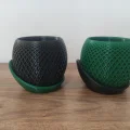 3D Tasarım İkiz dekoratif vazolar 10 cm 2 adet Yeşil ve Siyah