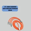 BUĞZ 120 W Hızlı Çözüm Sunan 3ü 1 USB Şarj Kablosu– Sağlam Gövde - Lisinya
