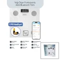 BUĞZ Beyaz Yağ Ölçer Akıllı Bluetooth Cam Baskül Pilli 180kg/50gr 26x26cm 8-kişi Hafıza Lcd Ekran ℃ Gösterge Sbs-4472 Bx40