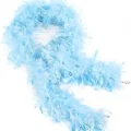 Açık Mavi Renk Kabarık Kalın Otriş Boa Tüy 6 cm Genişlik 180-200 cm Uzunluk