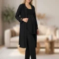 Bone 6205 Kadın 3lü Jakarlı Sabahlıklı Lohusa Pijama Takımı